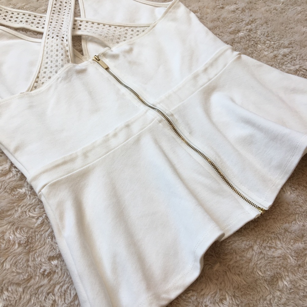 Dynamite White Peplum Top - Picture 7 of 13